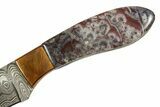 Knife With Lace Agate Inlays - Handcrafted In Utah #327620-2